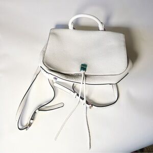 Rebecca Minkoff White Leather Backpack w/Oil Slick Hardware